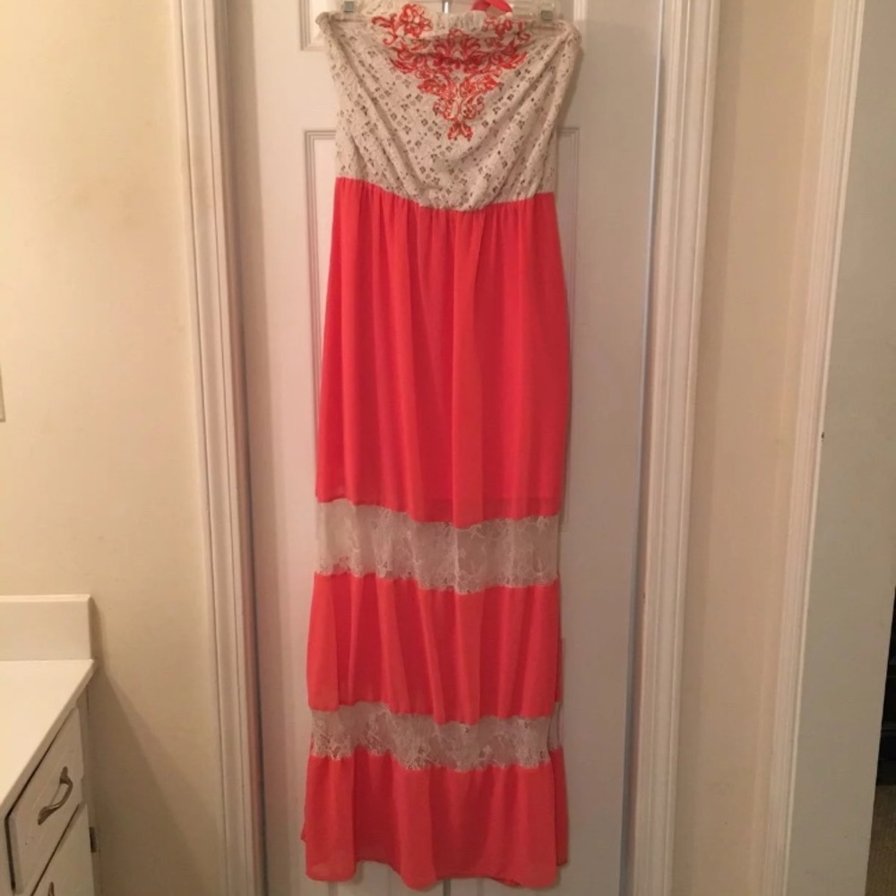 Coral maxi dress
